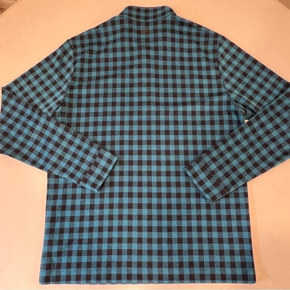 Vineyard Vines Quarter Zip Pullover Maritime Blue Black Gingham Plaid NWOT Med - Picture 5 of 6